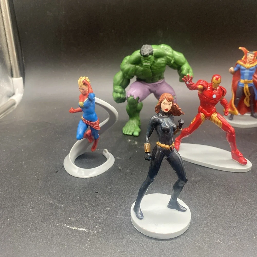 Marvel Disney Avengers Action Figures HULK- Lot Of 8 PVC Cake Toppers Dr Strange